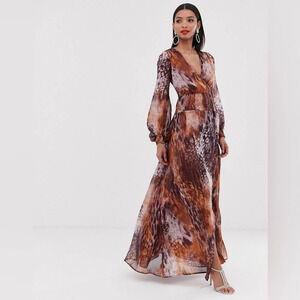 ASOS NWT Maxi Sheer back cutout Dress Size: 4